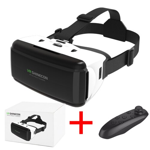 VR Shinecon G06 Virtual Reality Glasses 3D VR Smartphone Headset Helmet Goggle Video Game Box For iPhone Android Smart Phone: VR With Controller A