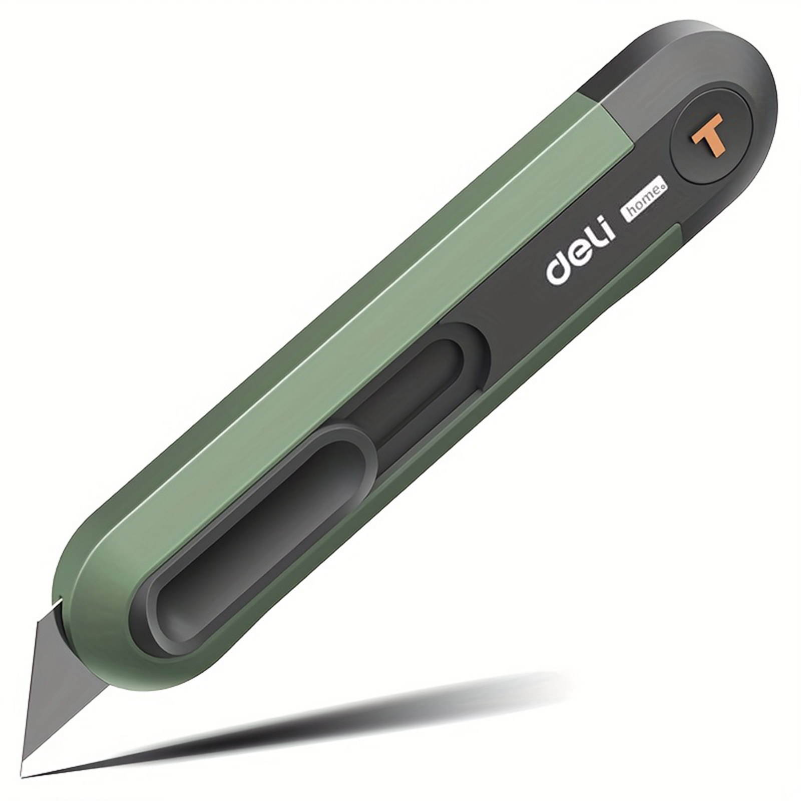 Deli Retractable Utility Knife,Box Cutters,Portable Paper Cutter for Envelopes Express Unpacking Cutting DIY Crafts: green
