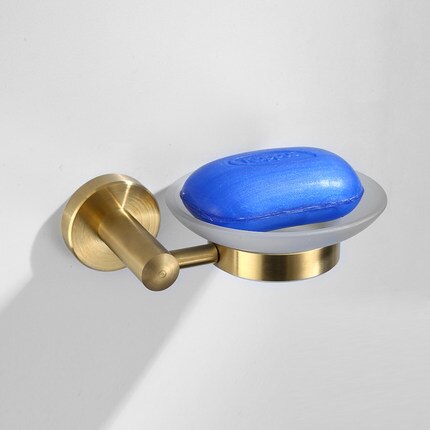 Badezimmer Zubehör Set Gebürstet Gold Bad Regal, Handtuch Rack, Handtuch Aufhänger Papier halter, wc Pinsel Halter Bad Hardware Sets: soap dish