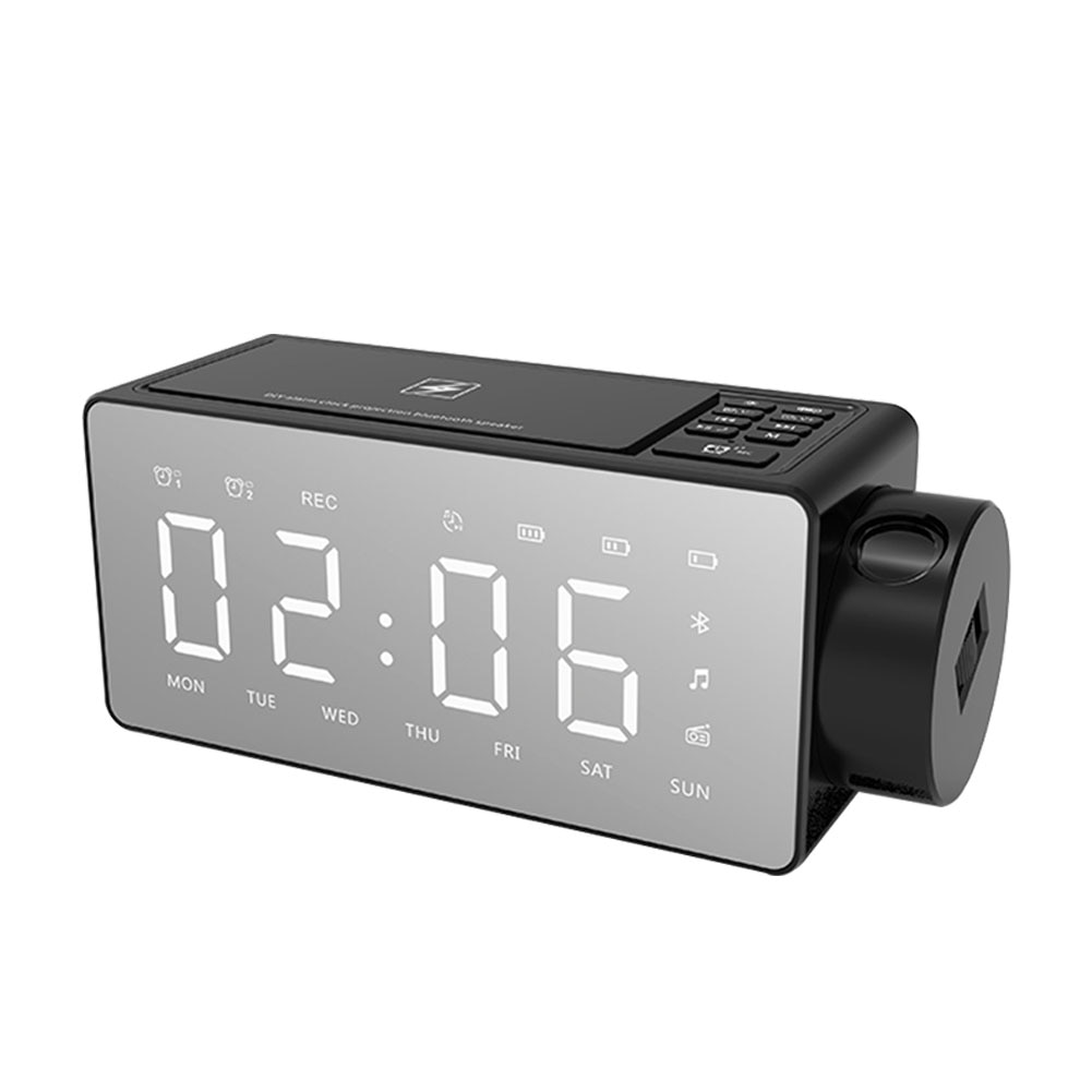Tf-kaart ondersteunt projectiemuziek, bluetooth-luidspreker, wekker, draadloos opladen, slimme multifunctionele desktopdecoratie