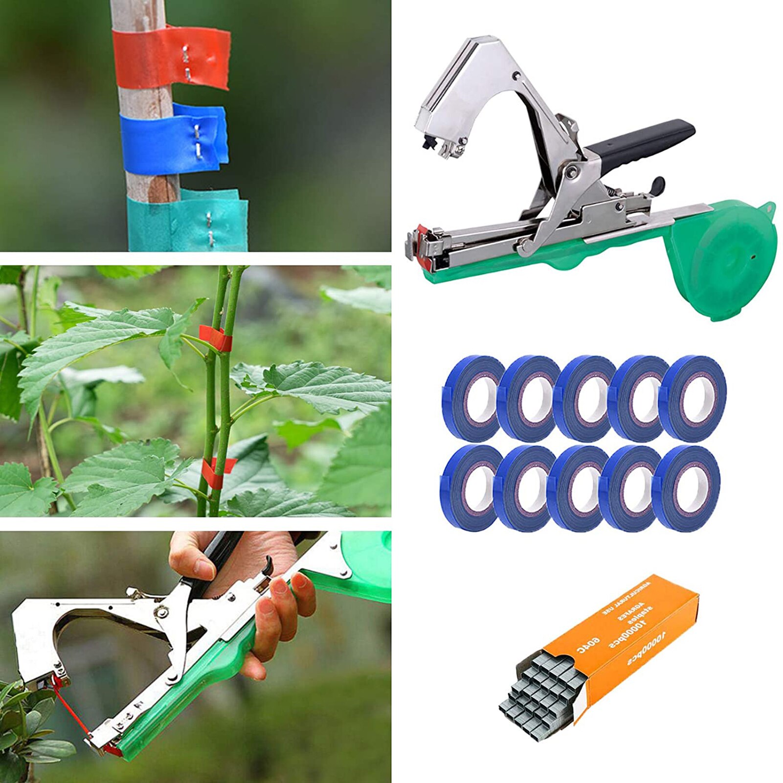 12 Pcs/set Home Plant DIY Tying Machine Device Set Tying Tomatoes Cucumbers and Other Plant Branches Vines Garden Grafting Tools