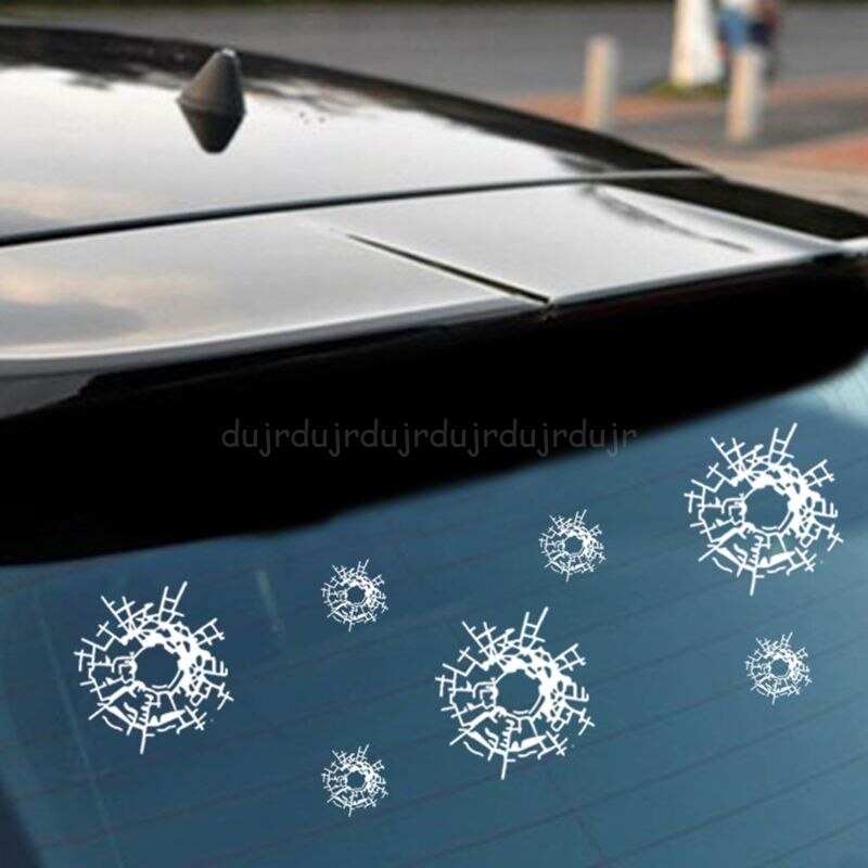 3Pcs/Set 18cm*13.5cm Bullet Holes Glass Art Car Stickers Car-styling Decal Au28 19