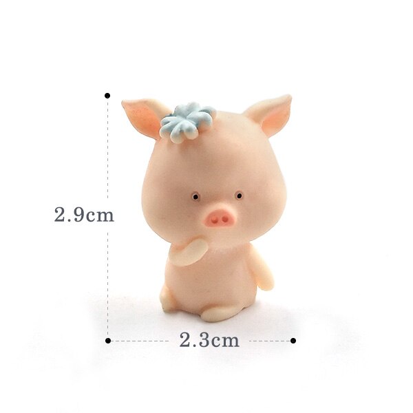 Hars Ambachtelijke mini Leuk Varken beeldje Dier Model Mos micro landschap home decor miniatuur fairy tuin decoratie accessoires: No.8