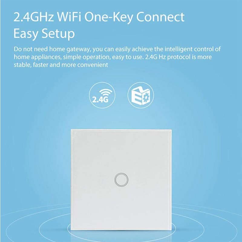ZUCZUG Wifi Luxury Wall Touch Sensor Switch Smart Light Switch Control Timing Switch Compatible With Alexa Google Home - EU 123