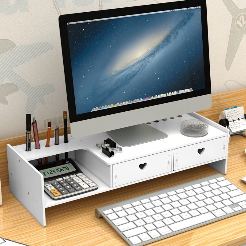 Computer Monitor Screen Increased Shelf Organiser Desktop Rack Desktop Keyboard Rack Increased Base Storage Tray