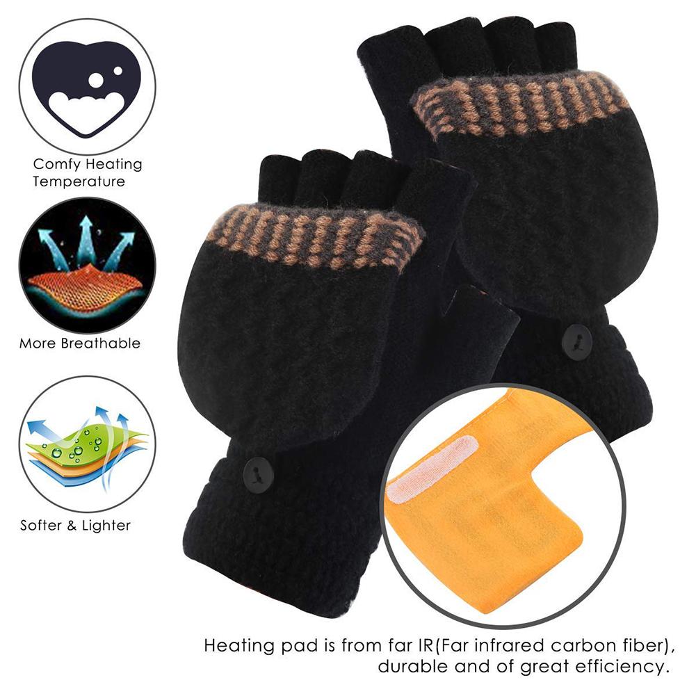 Gants Chauffants USB Pour Ski Et Hiver - Mitaines Tactiles Avec Poignet élastique - Température Réglable - Pour Sports D'hiver Et Activités Extérieures - 10