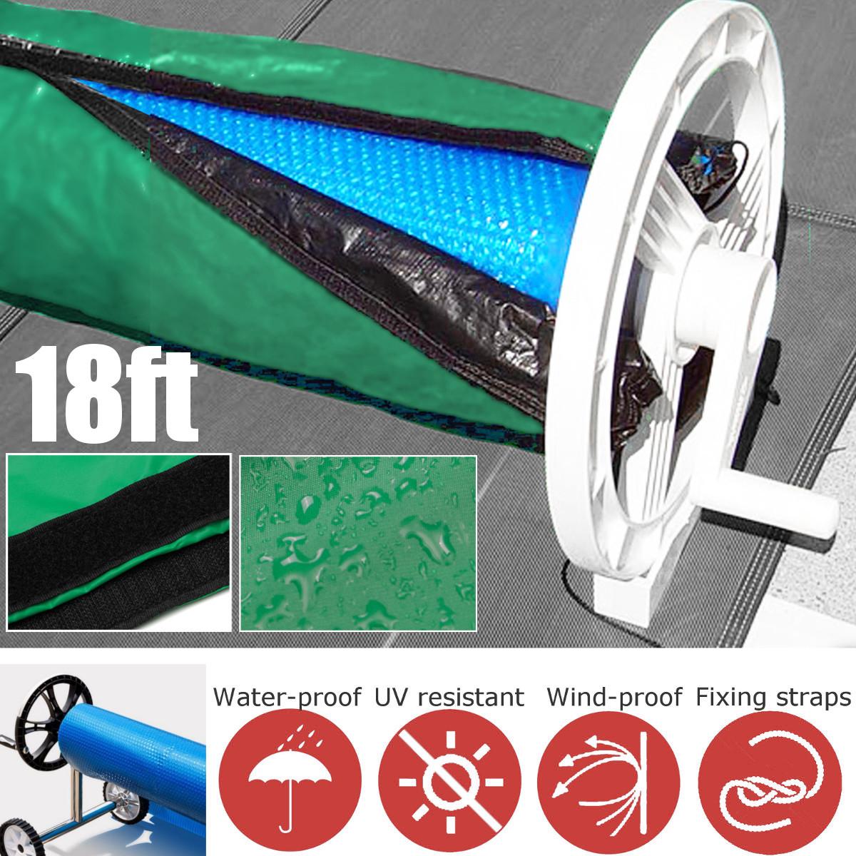 18x3.15ft Dustproof Solar Blanket Winter Cover For Swimming Pool Solar Roller Reel Waterproof Anti-UV Up To 18' Wide