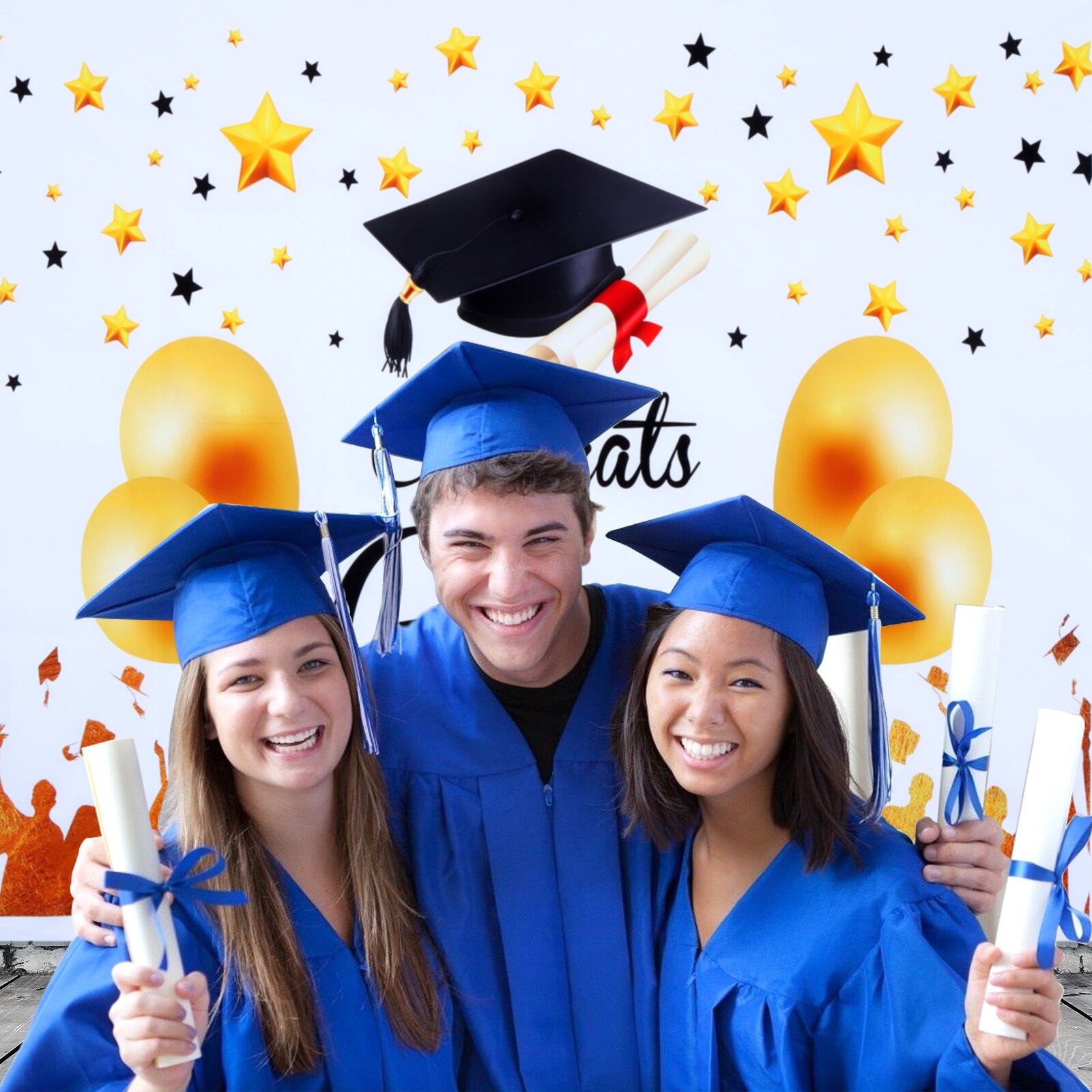 Xgood 5X4 Ft Congrats Grad Fotografie Achtergrond Goud Ballon Afstuderen B