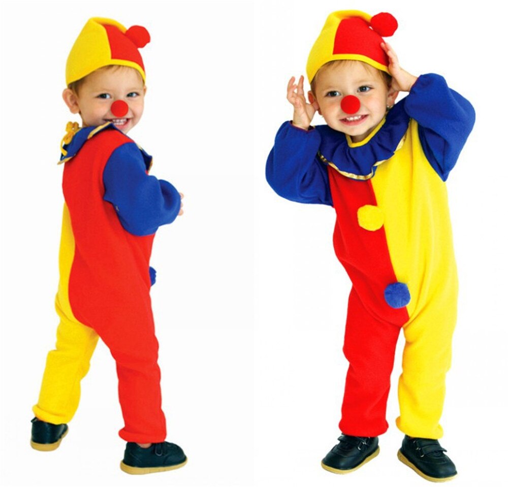 Halloween cosplay kostuum kinderen mannelijke jongens baby clown jurk kostuum maskerade clown kostuum stage performance kleding