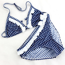 Cute Plaid Swimsuit Summer Children Split Two-piece Swimsuit Girls Bikini Girls Beautiful Bikini Children&#39;s Swimwear