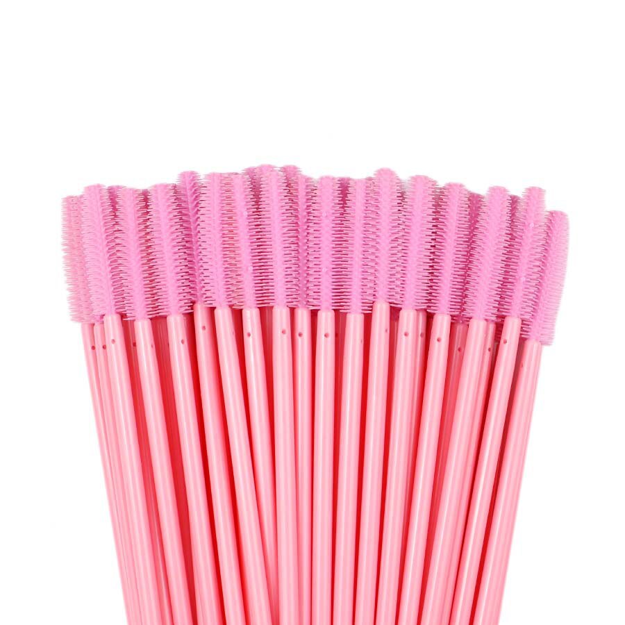 Brosse à sourcils en Gel de Silicone pour femmes, 500 pièces, peigne, Mascara, baguette, Extension de cils, bâton de Mascara, beauté: 500pcs Pink