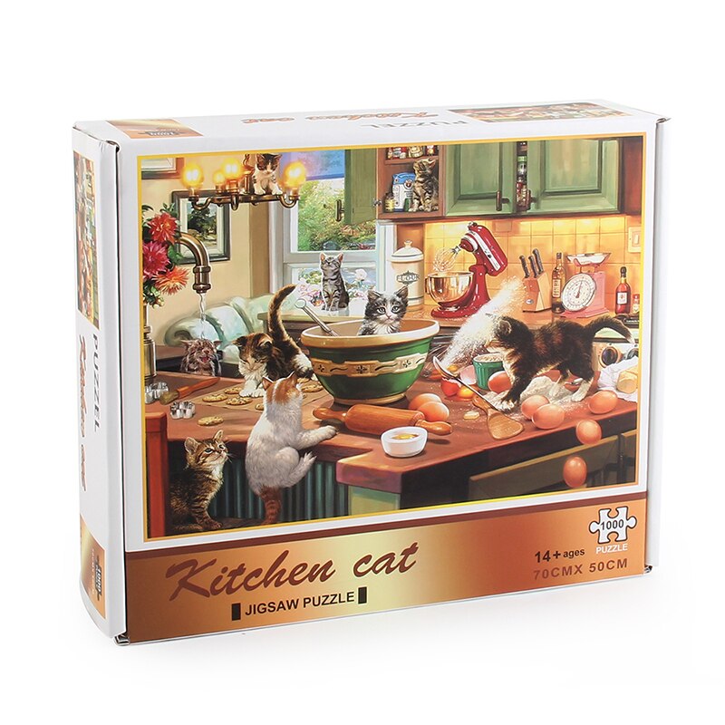 Kitten Kitchen Capers Puzzle 1000 Pieces Jigsaw Puzzle for Adults Kids: Default Title