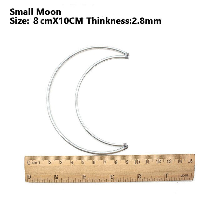 Onregelmatige Ijzeren Ring Eenhoorn Kat Maan Speciale-Vormige Hoepel Diy Dreamcatcher Handmande Yiyang Taiji Symbool: Small moon