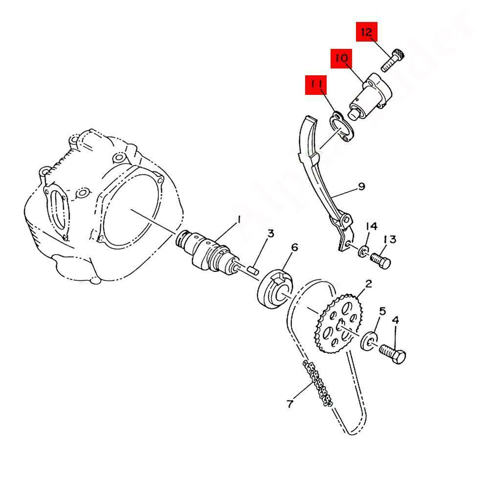 Chain Tensioner Cam Shaft Timing For Yamaha Moto-4 250 ,Timberwolf 250 1992-2000 ATV Quad Timing Chain Tensioner