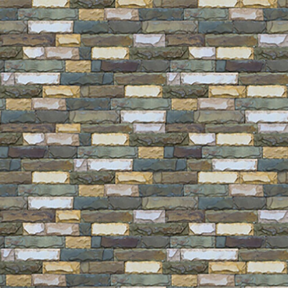 3d brique pierre effet rustique auto-adhésif autocollant mural décor à la maison Pvc Stickers muraux décor à la maison fonds d'écran décor autocollant: E