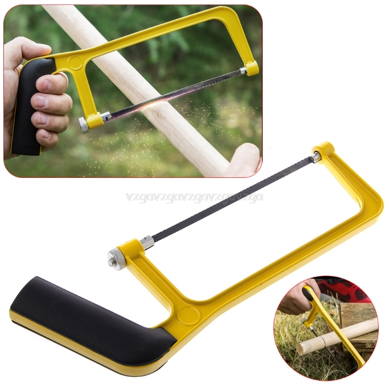6 Inch Adjustable Hacksaw Saw Hand Tool with Aluminum Alloy Frame for Wood Cutting Metal Fiber N23