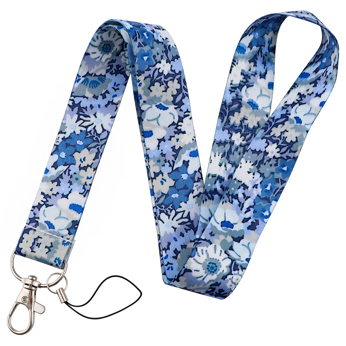 Beautiful Flowers Lanyards for Key Neck Strap For Card Badge Gym Keychain Key Holder DIY Hanging Rope Keycord Phone Accessories: Champagne gold