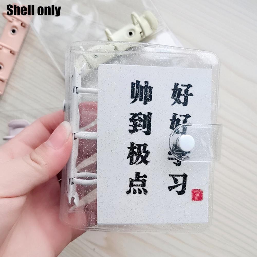 Transparent Binder Shell 3 Holes Binder Page Notebook For Loose Supplies Stationery Soft Handbook Office Tranparent S U0D8
