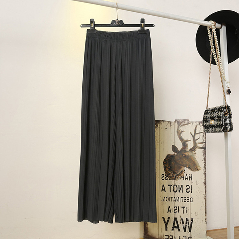 Vouw Geplooide Broek Vrouwen Broek Voor Vrouwen Bottoms Lente Zomer Casual Broek Midden Taille Wijde Pijpen Broek Vrouwelijke Pantalon mujer: grey