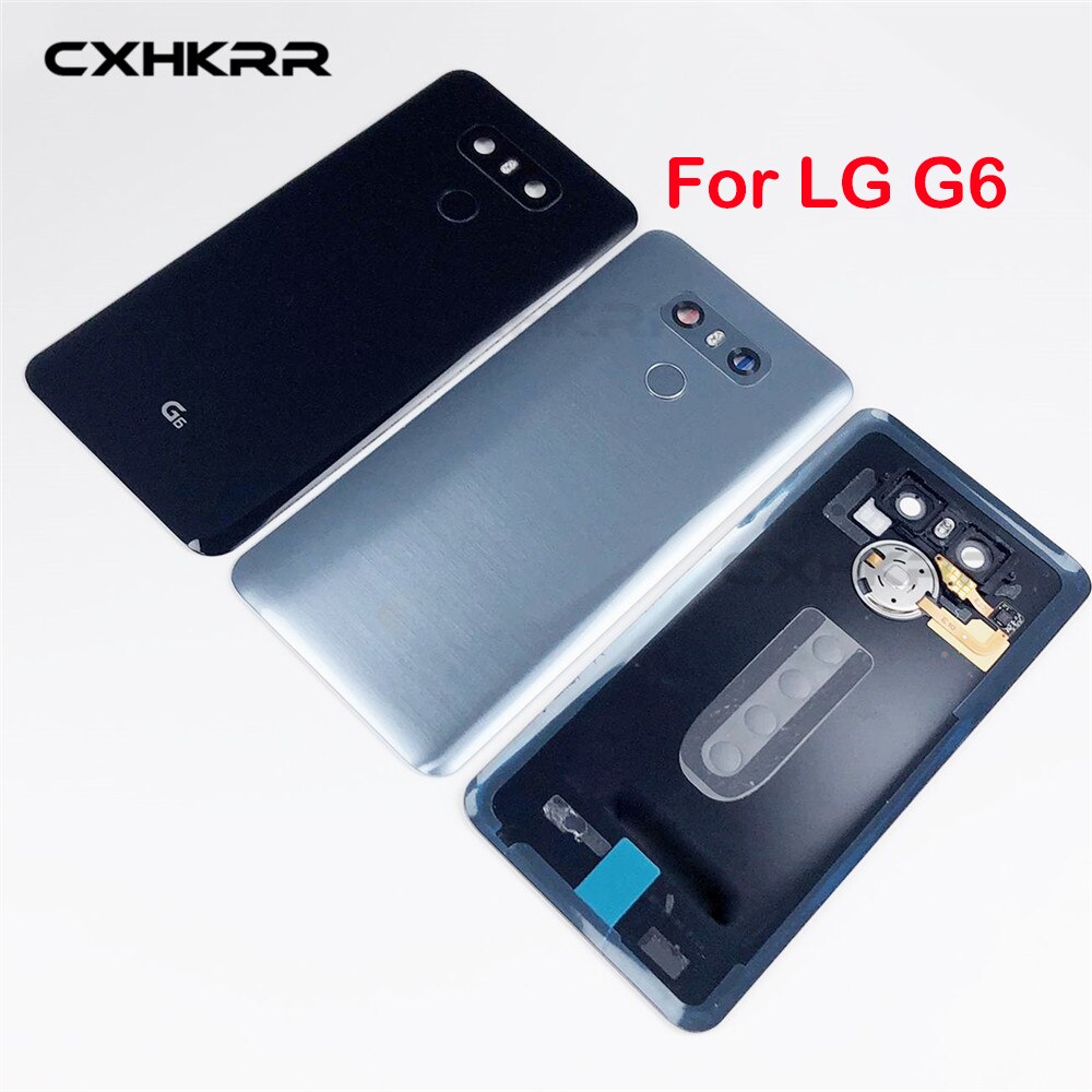 Original pour LG G6 LS993 US997 VS998 H870 H871 H872 H873 boîtier couvercle de batterie en verre arrière + lentille de caméra en verre tactile ID + autocollant