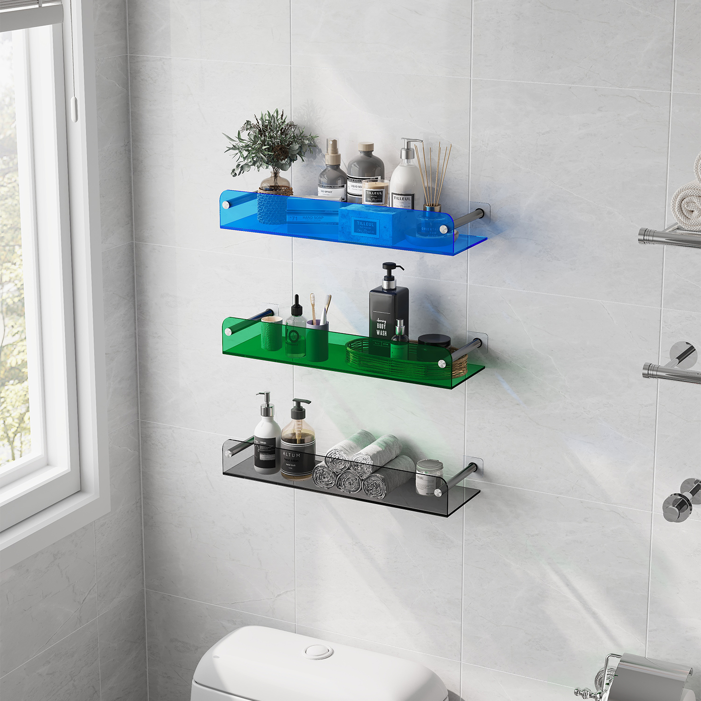 Akrylowa półka ścienna robić łazienki, półka ekspozycyjna na figurki Muzyka pop, wisząca półka na zdjęcia robić łazienki, sypialni, kuchni, salonu