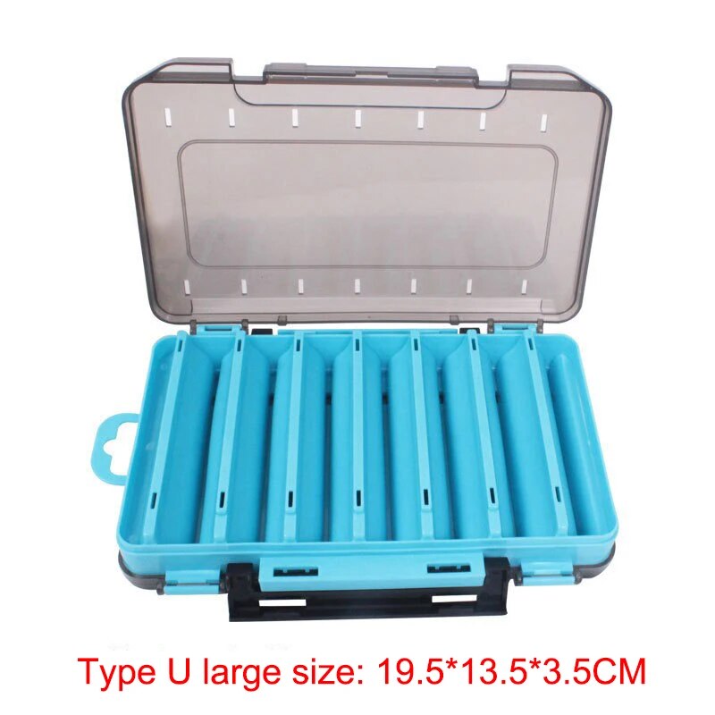 BURLE Angelzubehör-Box, U-Größe, Holz-Garnelenbox, Köderbox, Aufbewahrungsbox, VIB, Minobo Climb, transparent: Navy Blau
