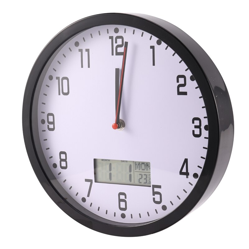 Temperature Display Wall Clock Modern Digital Plasitc Clock Quartz Horloge Retro Relogio de Parede