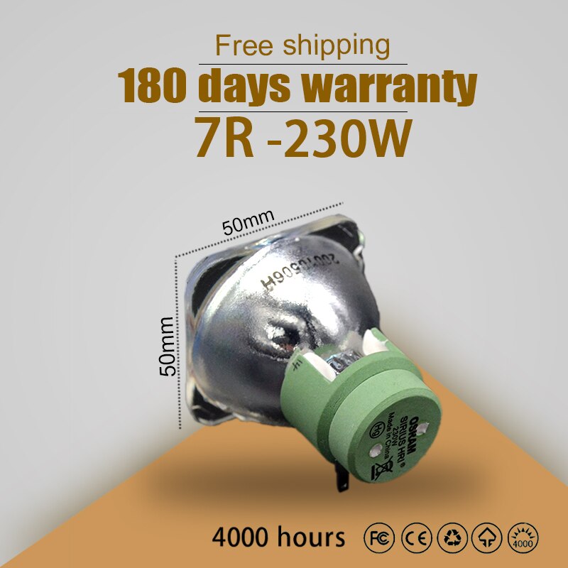 thumbnail image 2 of 7R 230W Metal Halide Lamp For Moving Beam Lights - Replacement For SIRIUS HRI230W, 2000hrs Life 2 of 6