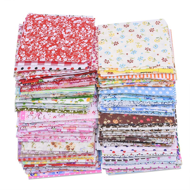 Tecidos quadrados de algodão 50 peças, 10*10cm mix tecido de patchwork costura acolchoado tecido para patchwork bordado diy feito à mão material