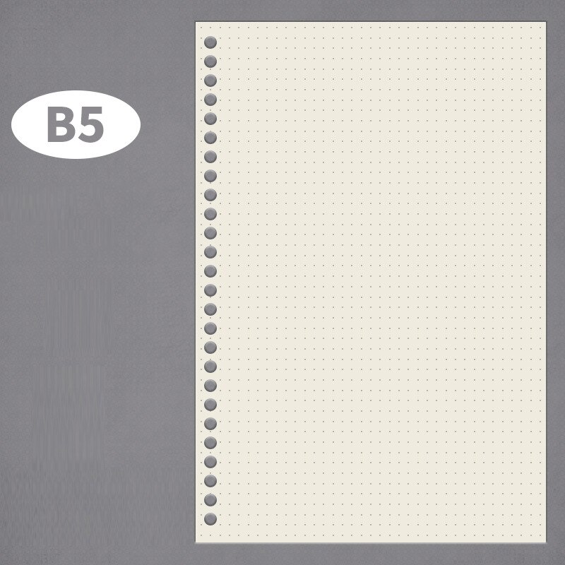 A5 B5 A4 Loose Leaf Notebook Refill Journal Plannner Notebook Inner Page 50 Sheets Diary Weekly Monthly DIY Inside Spiral Paper: B5 26Holes 50Sheets5