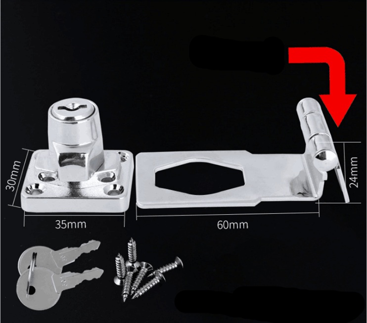 High Antique Metal Lock Door Lock Drawer Cabinet Jewelry Archaize Lock Wardrobe Cupboard Lock + Key Hardware Tool Set: Yellow