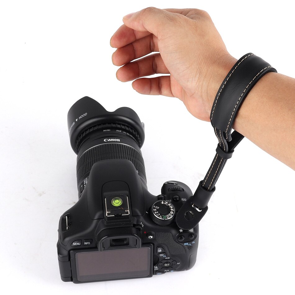 Kamerastropp pu lær kamera håndledd stropp for sony  a7 mark ii iii  a290 a390 a450 a550 a500 a580 a900 a3000 dslr stropp