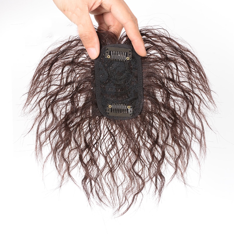 Allaosify Topper Haarstukje Vrouwen Krullend Maïs Baard Natuurlijke Haar Clip Ins Haar Topper Clip In Hair Extensions Synthetisch Haar Pure