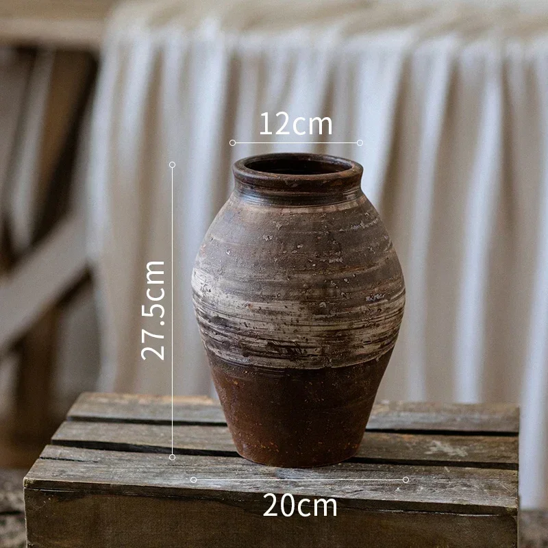 Maceteros antiguos de cerámica desgastada, jarrones de arcilla rústica para decoración de balcón, adornos prácticos de escritorio de oficina sin tiempo: Amarillo claro