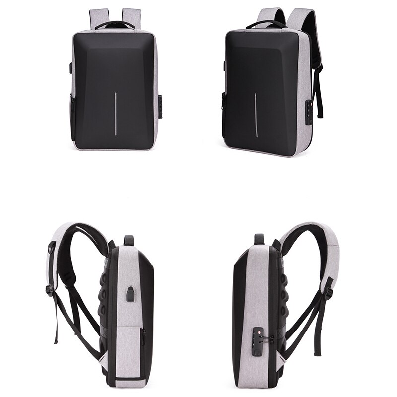 Men's reflective stripe multifunctional anti-theft backpack 15,6 inch laptop notebook usb travel bag backpack school bag for males