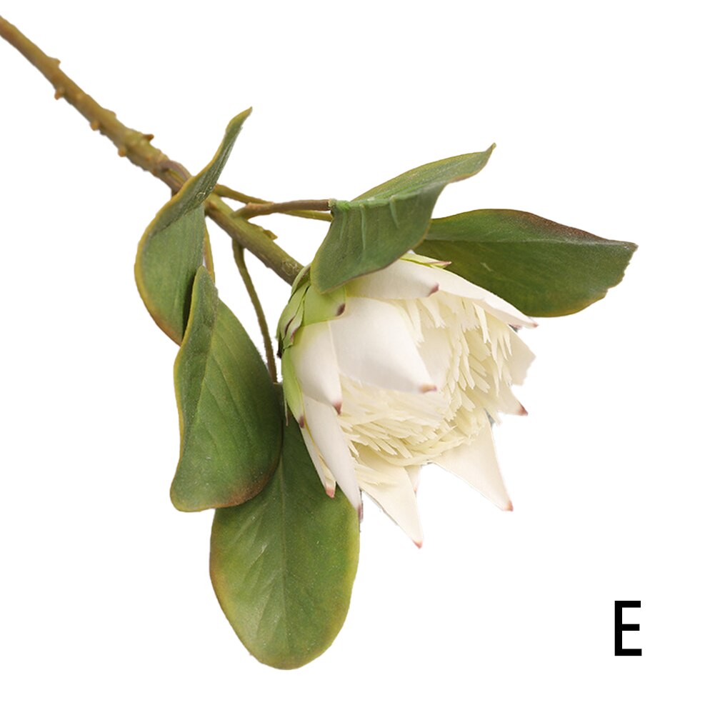 1pc kunstige protea cynaroides silkeblomst gren simulation blomsterbuket bryllupsfestival fødselsdagsfest dekoration: E