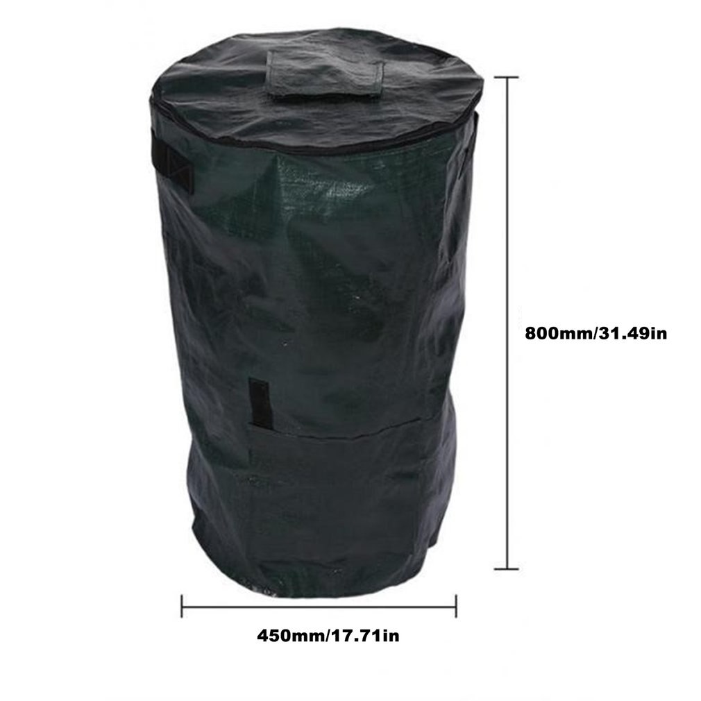 35x60cm Organic Waste Kitchen Garden Yard Compost Bag Environmental Pvc Cloth Planter Kitchen Waste Disposal Organic Bag: 80cm