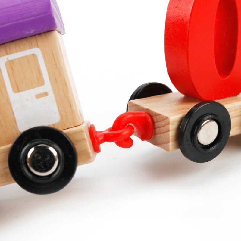 11 Pcs/set Children Toddlers Digital Small Wooden Train 0-9 Number Figures Railway Model Wood Kids Educational Toys