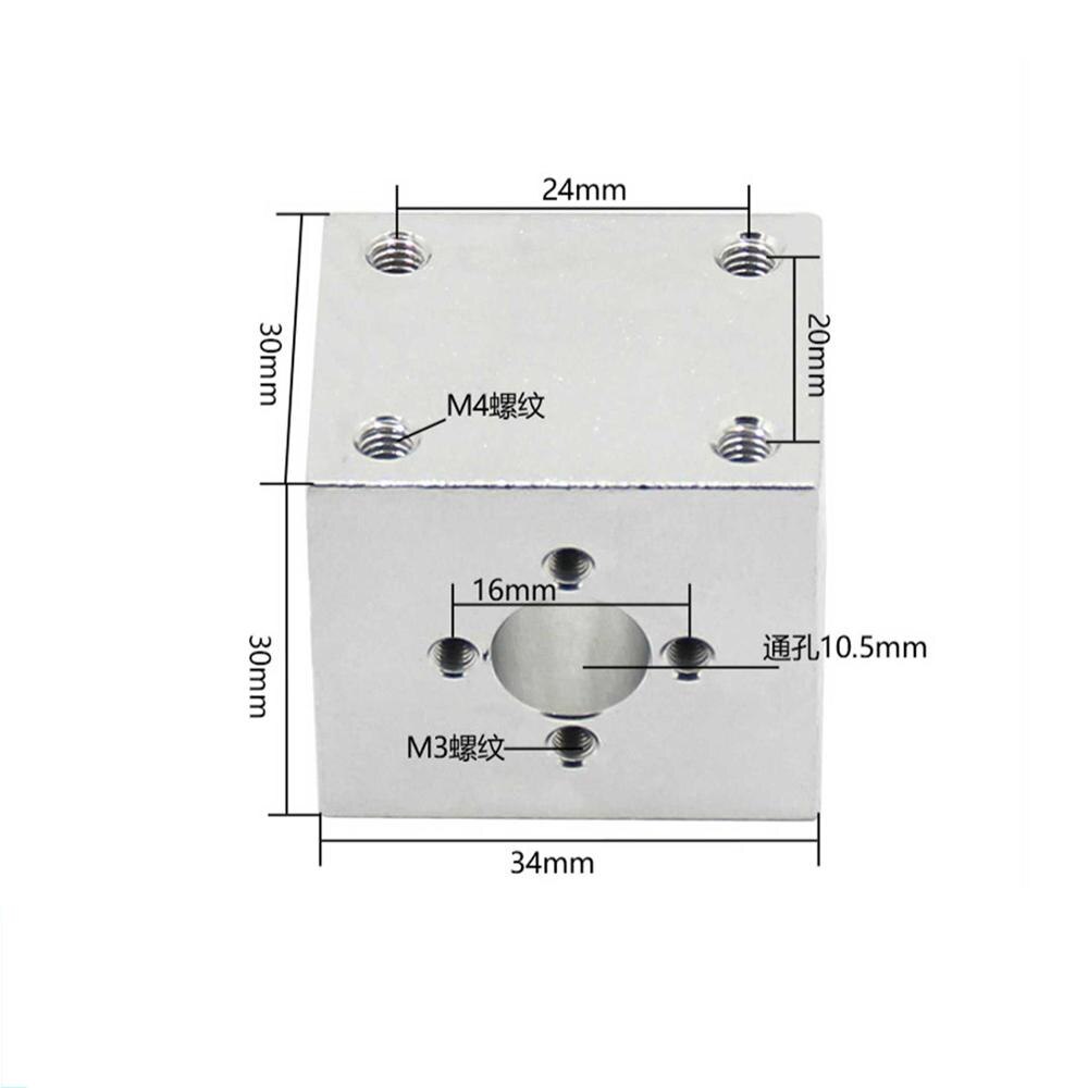 T8 Lead Screw Nut Housing Bracket For 3D Printer Parts T8 Trapezoidal Lead Screw Conversion Nut Seat Aluminum Block