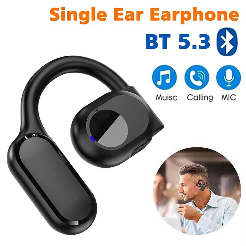 Drahtlose Sport Bluetooth 5,3 Kopfhörer Highend TWS Einzelnen Ohr Haken Luft Leitung Auto Anruf Lärm abbrechen Dünne Schlaf Kopfhörer