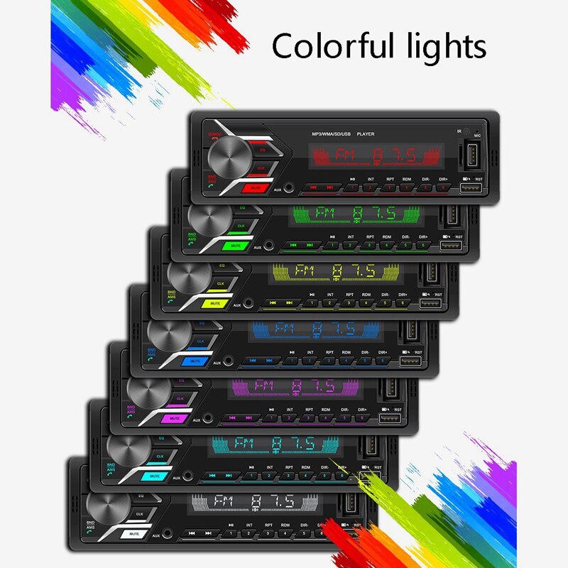 Car Radio MP3 Player FM o Music USB SD Digital Bluetooth with Auxiliary Input in Dash Slot