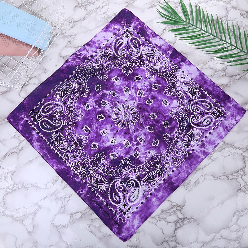 55*55cm Gradienten binden-Färben Ethnischen Bandana Taschentuch Blumen- drucken Baumwolle Quadrat Schal Stirnband Hüfte-hüpfen Armbinde Kopf wickeln: 9