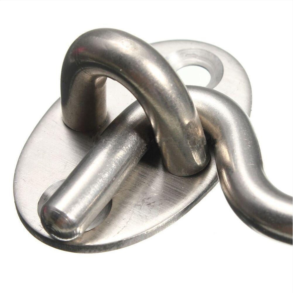 3/4/6/8 inches Stainless Steel Cabin Hook Latches Lock Shed Gate Door Catch Silent Holder Wind Brace