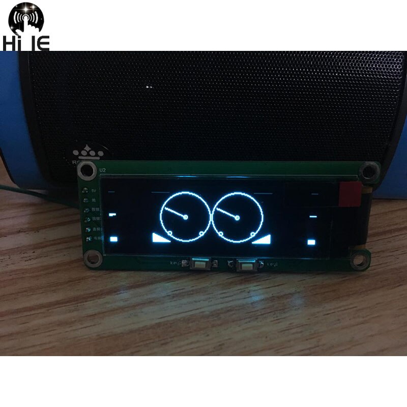 Analizador de espectro de música OLED de 2,08 pulgadas, amplificador, indicador de nivel de Audio, medidor VU para reproductor de coche, lámpara de atmósfera de luz