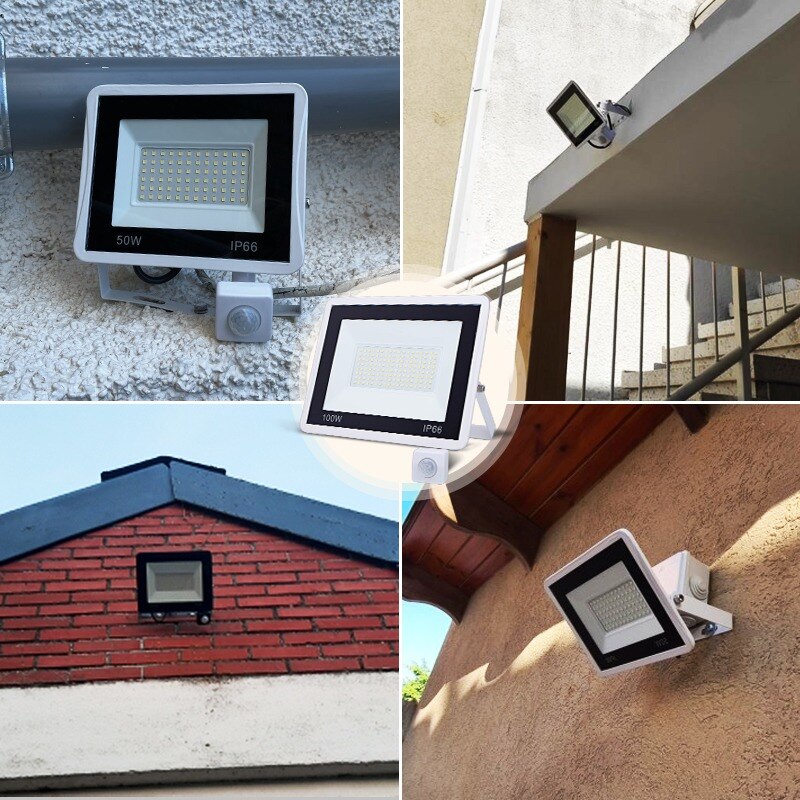 LED Flood Light Fastest Infrared Sensor IP66 Waterproof Foco Led for Outdoor Lighting 220V Spotlight for Garden Street Wall Lamp