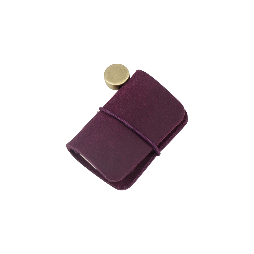 Portable Handmade Cover Insert Brochure Pocket Diary Book School Journal Booklet Notebook Leather Travel Book Mini Notebook: PURPLE