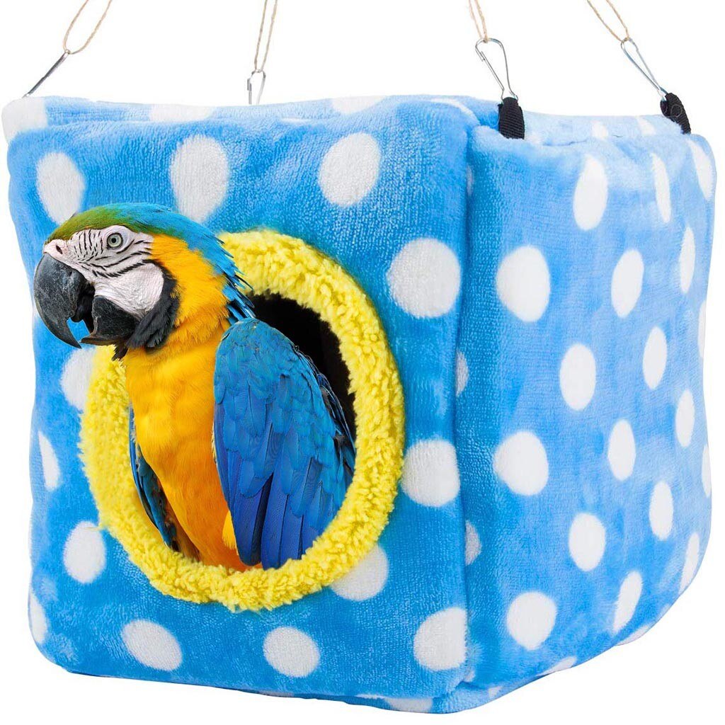 Warm Bird Bed Hanging Cage Plush Birds Hut For Hamster Parrot Bird Cage Bird House Aulas Para Pájaros: M