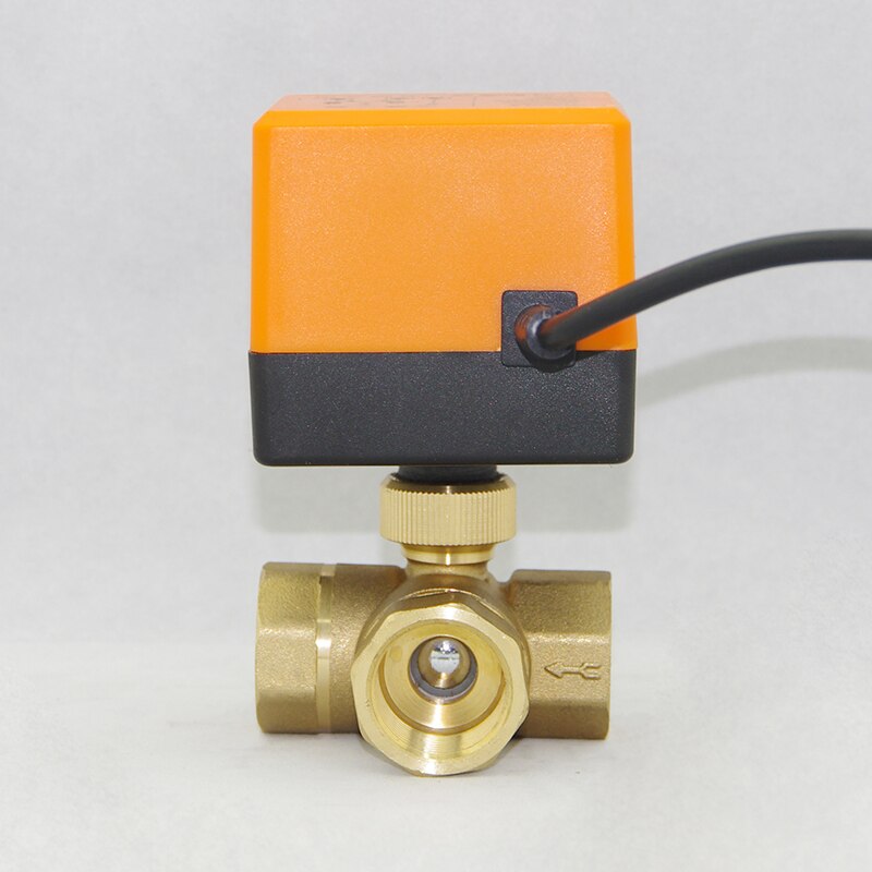 DN15/DN20/DN25 Electric Motorized Thread Ball Valve Brass AC 220V 2 Way 3-Wire 1.6Mpa with Actuator For water, gas, oil