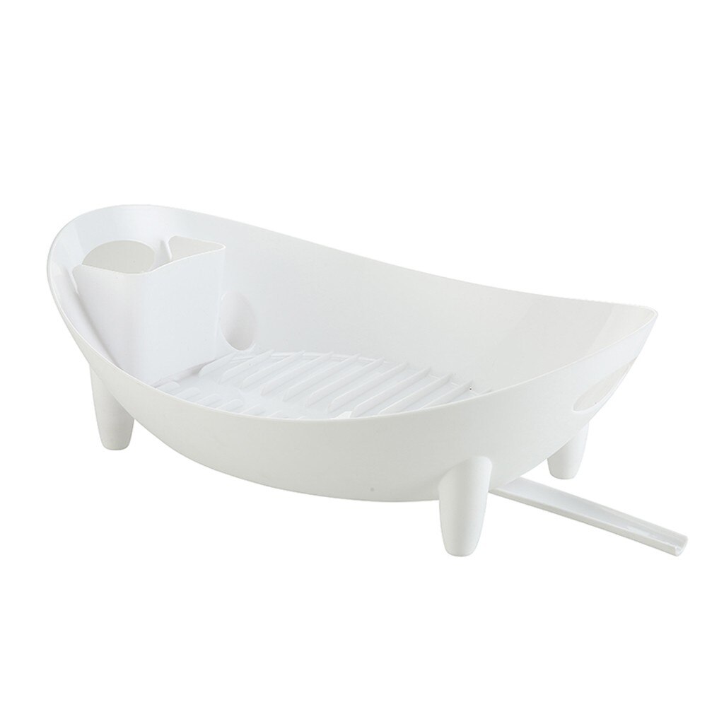 Rejilla para escurrir platos, escurrir platos secos, vajilla, estante de almacenamiento, estante organizador, escurreplatos, escurreplatos, estante de almacenamiento #50: White 