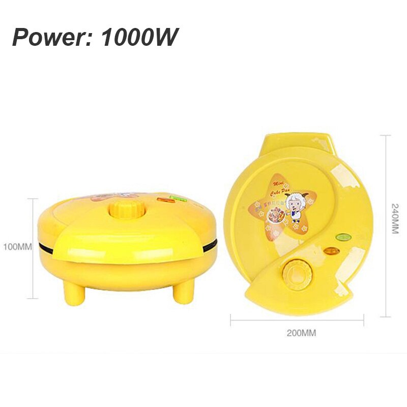 Household Mini Electric Kids Non-stick Cake Maker Cartoon Cake Mold Breakfast Waffle Bread Machine Double-sided Heating Egg Cake